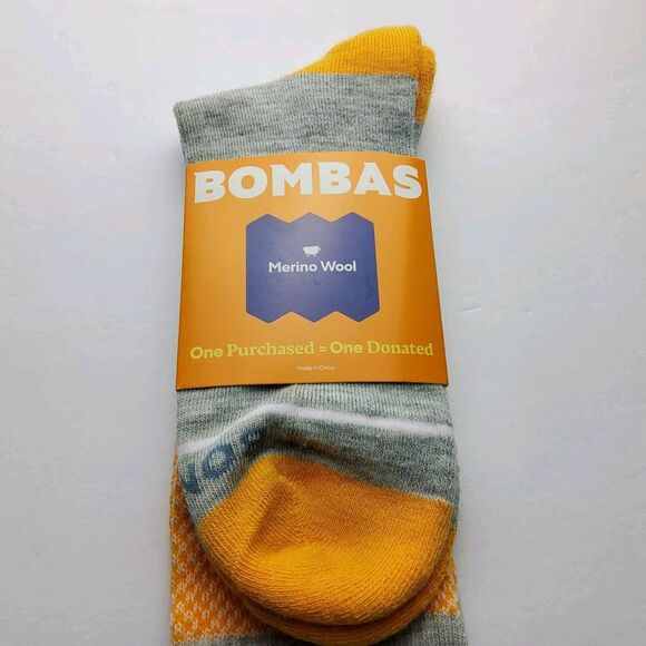 Bombas Merino Wool Blend Midweight Crew Socks Size L (Men's 9.5-13, Wo 11-13) - Picture 2 of 4